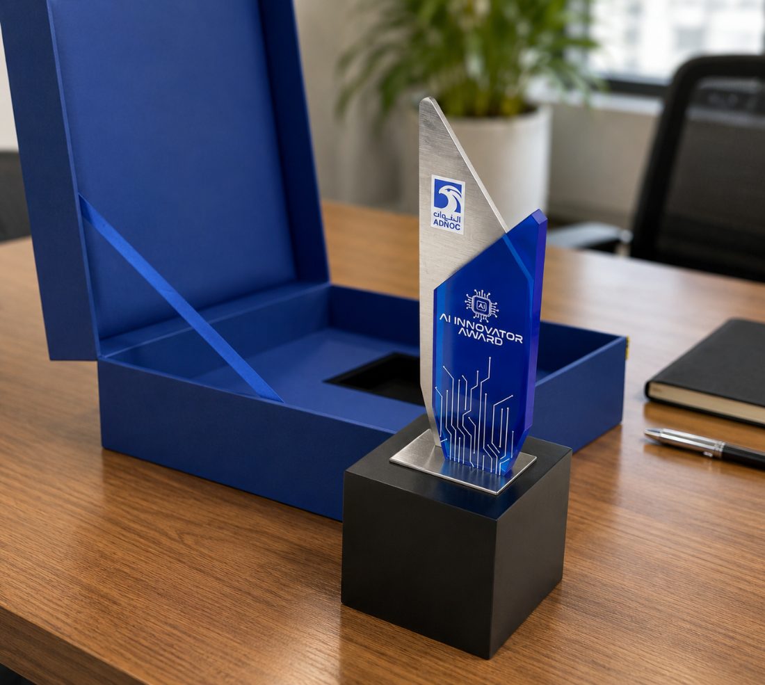 ADNOC acrylic award trophy